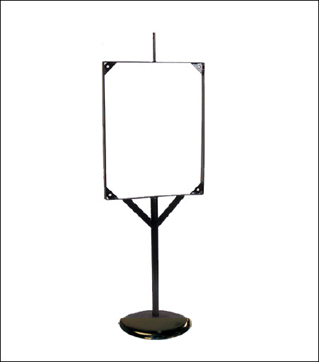 Valet Style Sign Stand With Weighted Base.